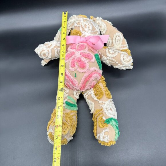 Vintage Handmade Chenille Blanket Bunny Rabbit Stuffed Animal Retro Toy - Picture 4 of 9